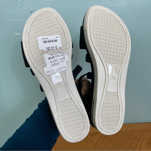 Eileen Fisher Skill Tumbled Nubuck Sneaker Sandal Black White Size 7 1/2 - Picture 6 of 6